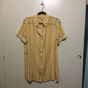 Forever 21 • Yellow Striped Button Down Dress